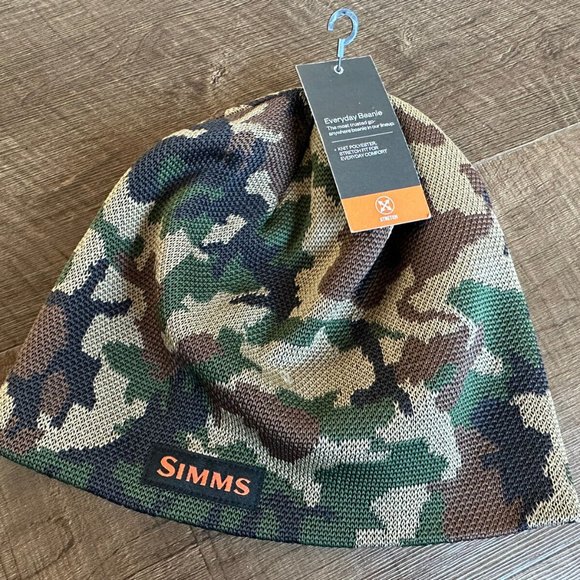 Simms Everyday Fishing Beanie Woodland Camo NEW - Picture 1 of 8